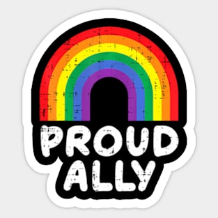 Proud Ally Gay Pride Flag LGBTQ Support Men Women Sticker